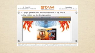 2: Upright sprinkler head: the direction of flow to top, used in
cooling ceilings and also down protection
 
