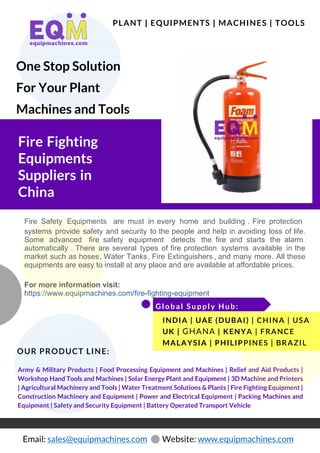 Fire Fighting Equipments Suppliers In China