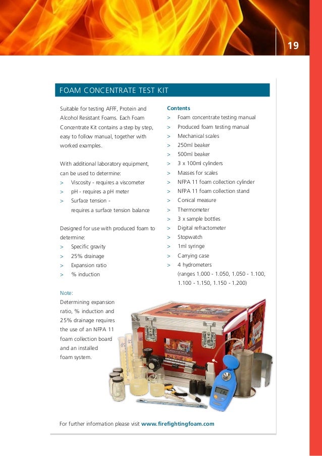 Fire Fighting Foams and Foam Sample Testing Services 2017