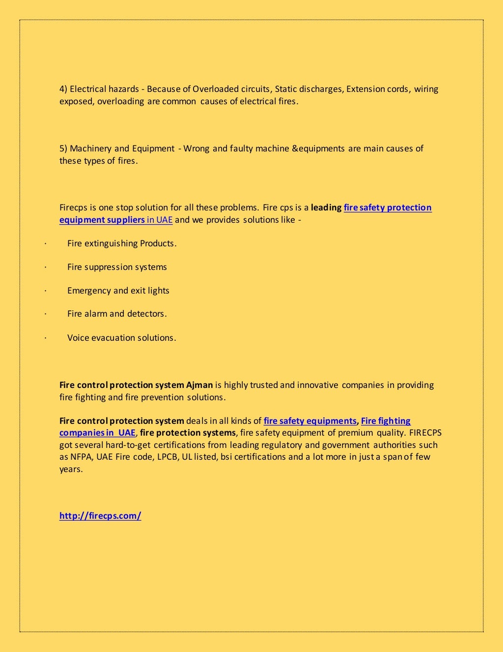 Fire fighting maintenance services uae