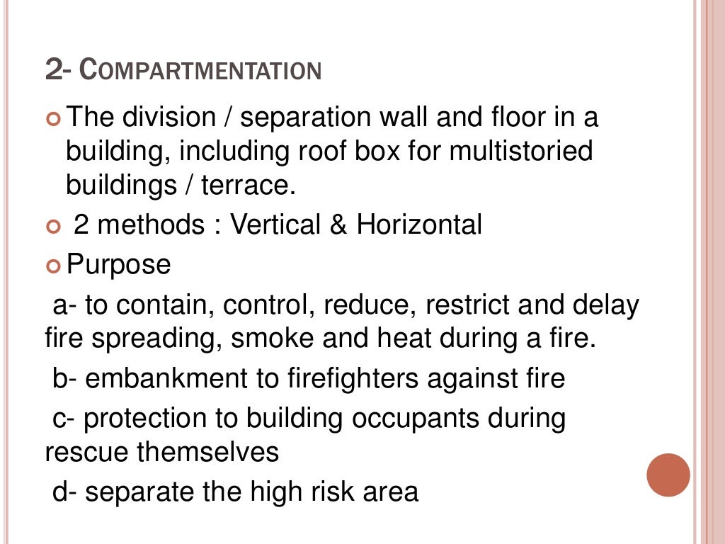 Fire fighting passive system