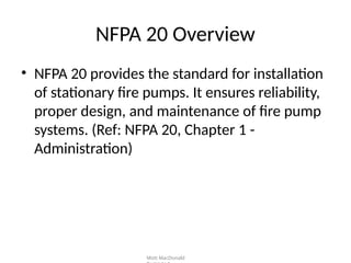 Nfpa 20.pdf Fire Fighting Pump Room Requirements as per NFPA20 | PPTX