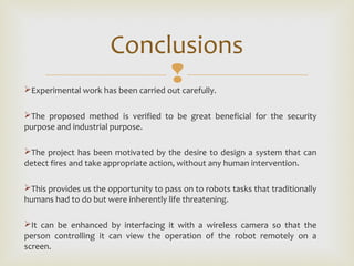Fire fighting robot using 8051 microcontroller | PPT