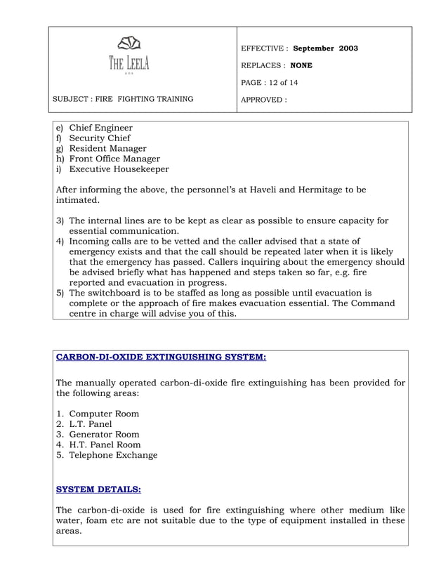 Fire Fighting Training Manual 2003