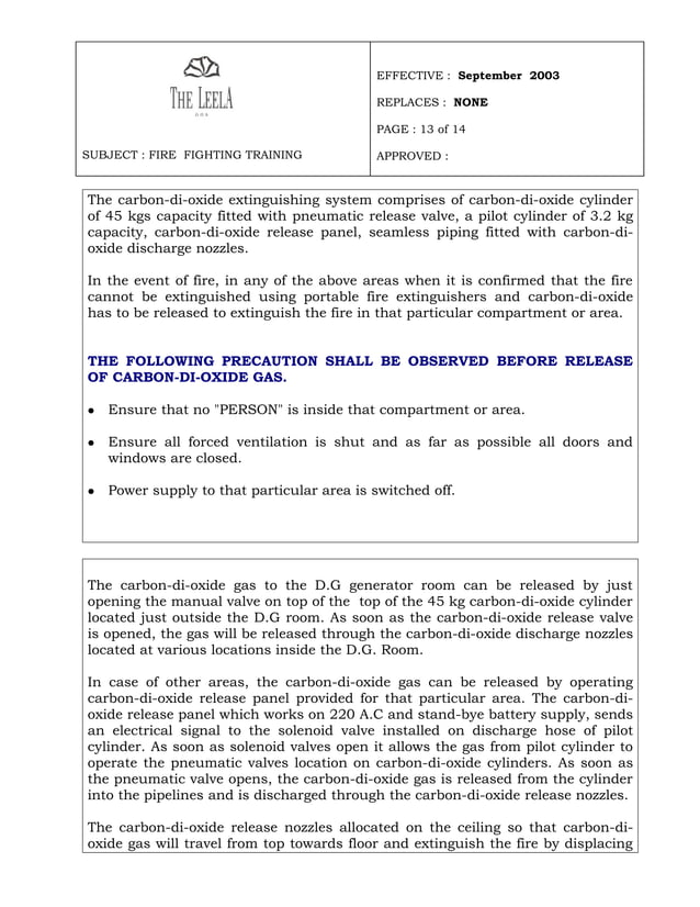 Fire Fighting Training Manual 2003