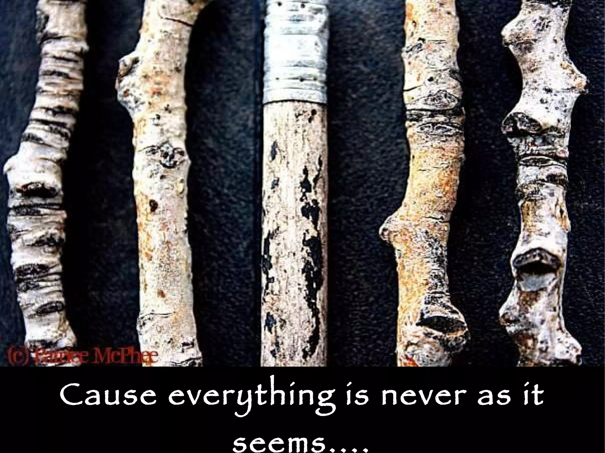 Cause everything is never as it seems.... 