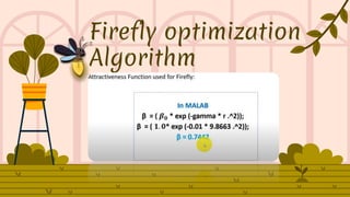 Firefly optimization
Algorithm
 