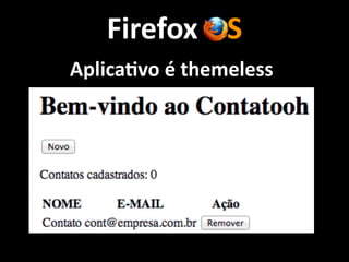 Firefox	
  OS
Aplicauvo	
  é	
  themeless
 