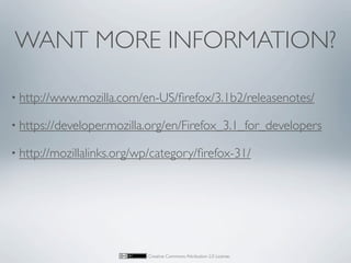 Firefox 3.1 in 3.1 minutes