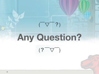 Any Question?
36
(？￣▽￣)
(￣▽￣？)
 