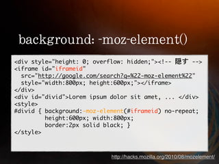 http://hacks.mozilla.org/2010/08/mozelement/
 