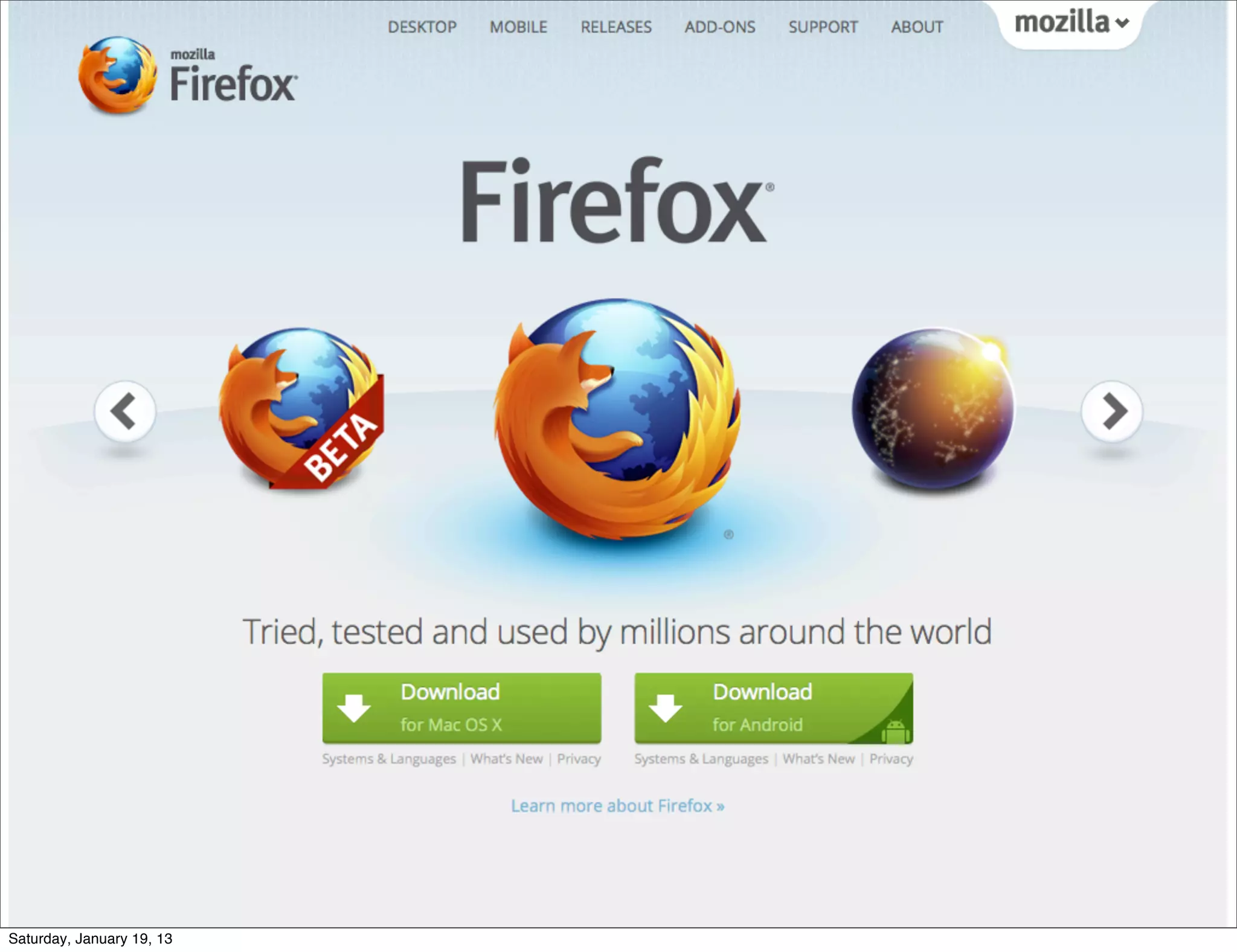 Saturday, January 19, 13
 