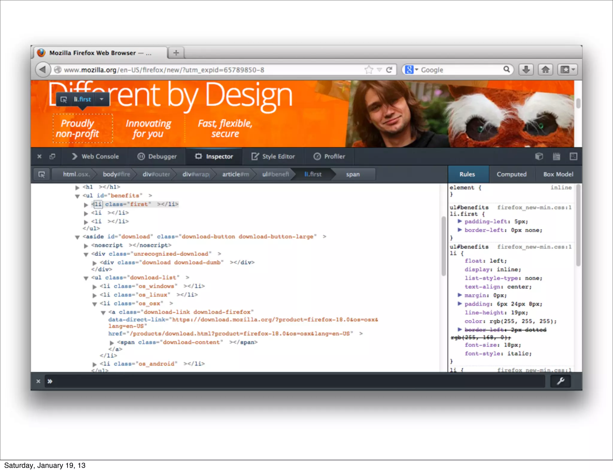 Saturday, January 19, 13
 