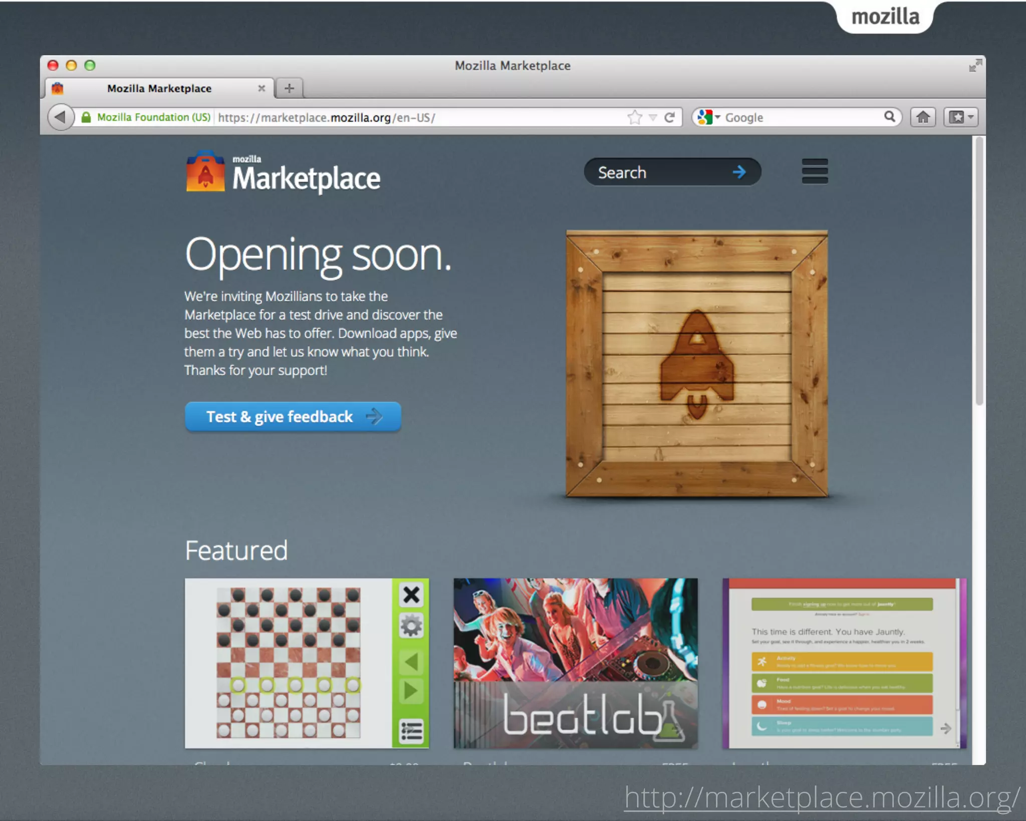 http://marketplace.mozilla.org/
 