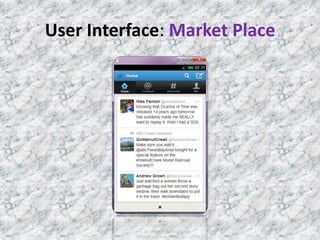 User Interface: Market Place
 