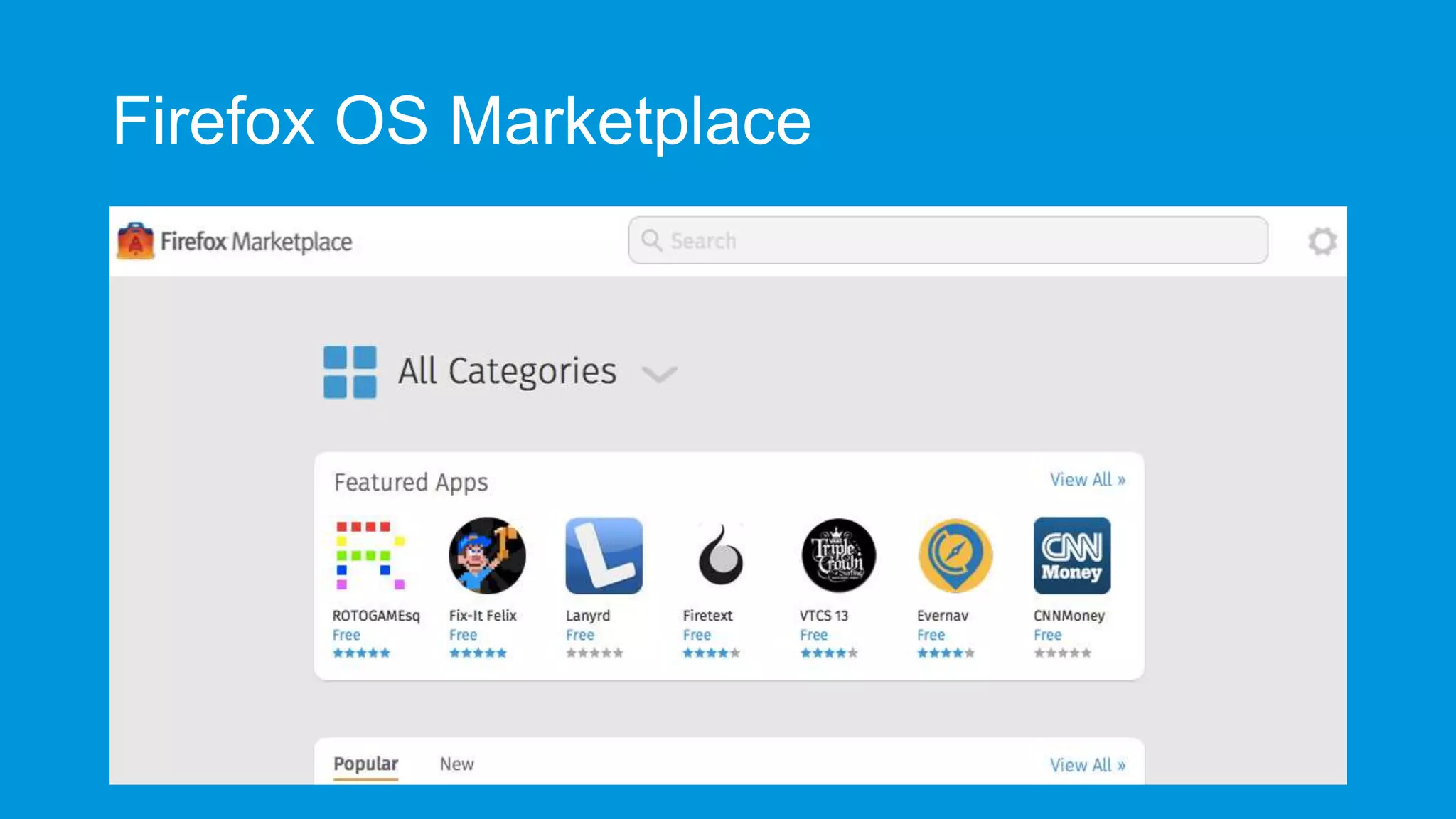 Firefox OS Marketplace

 