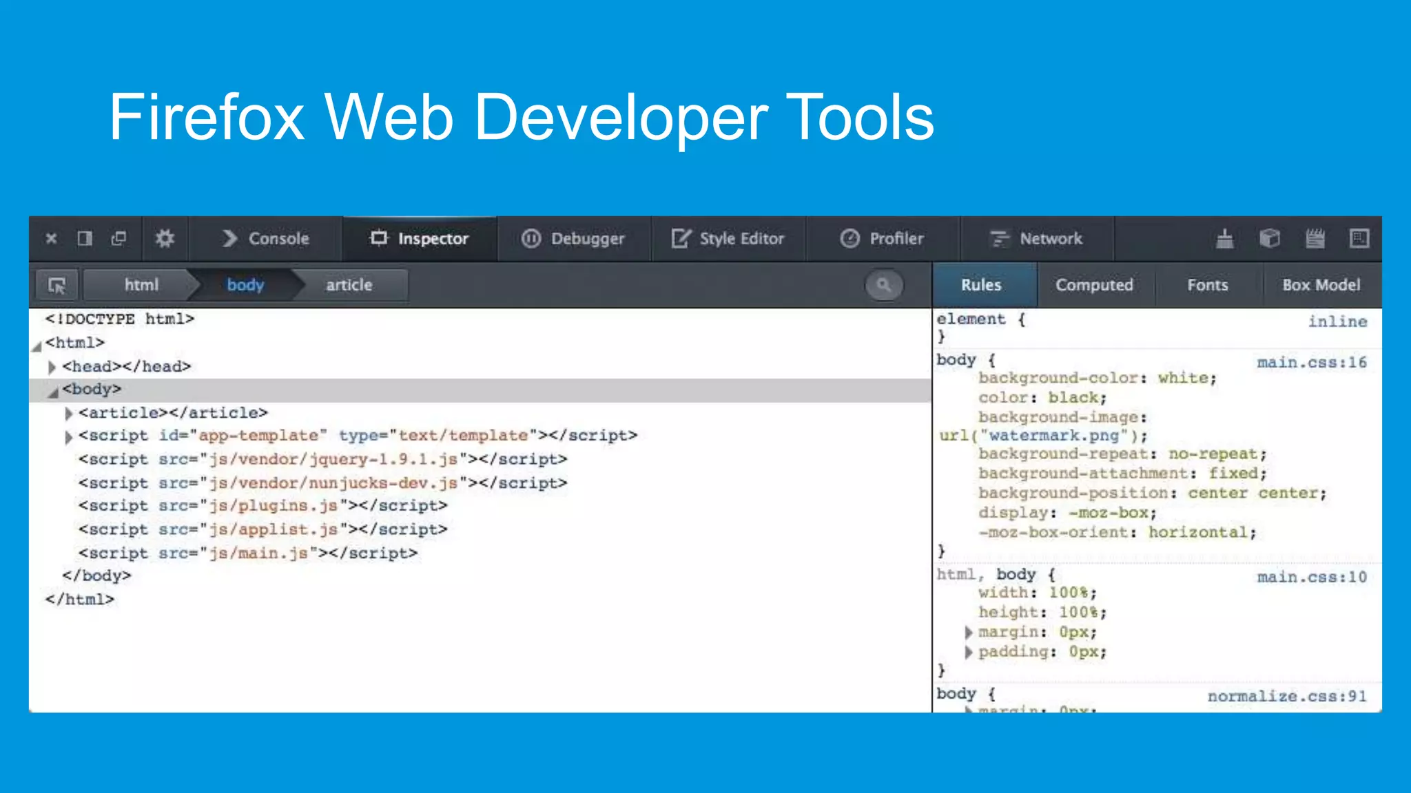 Firefox Web Developer Tools

 