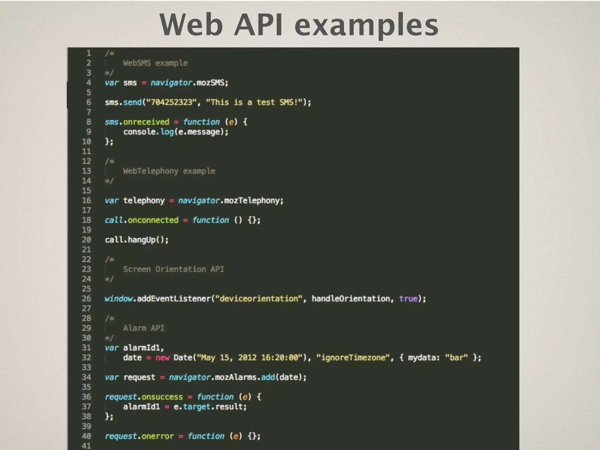 Web API examples
 
