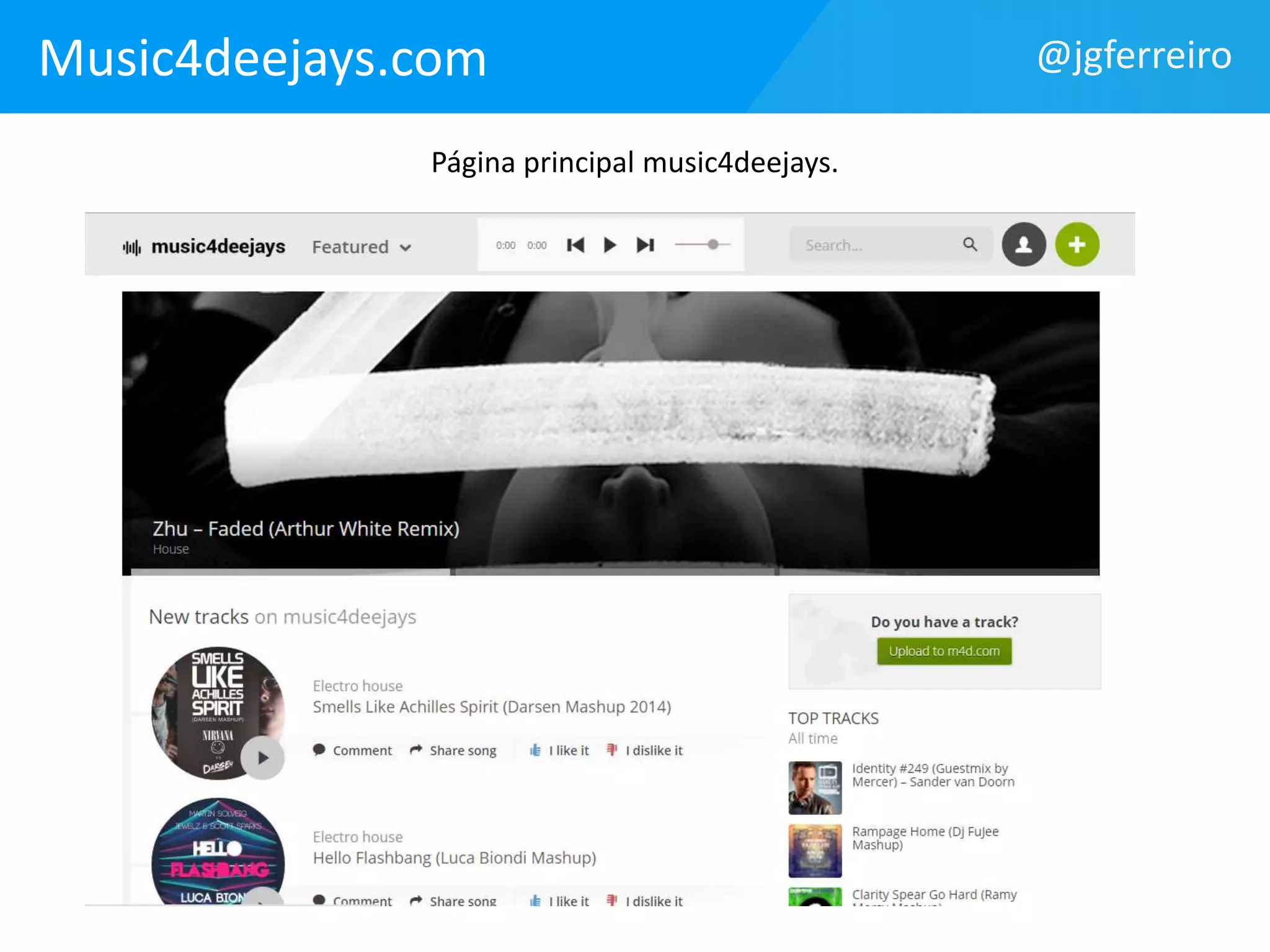 Music4deejays.com 
Página principal music4deejays. 
@jgferreiro 
 