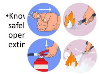 •Know how to
safely
operate a fire
extinguisher
 