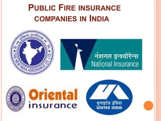 PUBLIC FIRE INSURANCE 
COMPANIES IN INDIA 
 