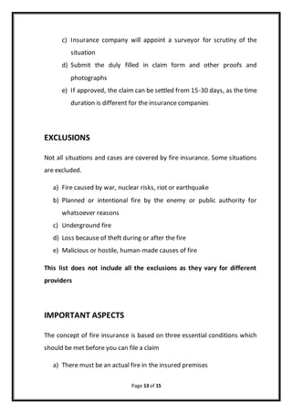 Fire insurance | DOCX