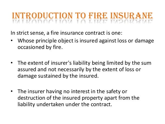 Fire insurance ppt