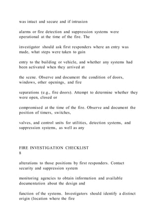 FIRE INVESTIGATION CHECKLIST | DOCX