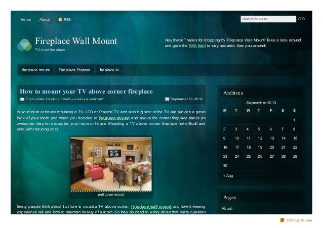 How To Mount Your Tv Above Corner Fireplace