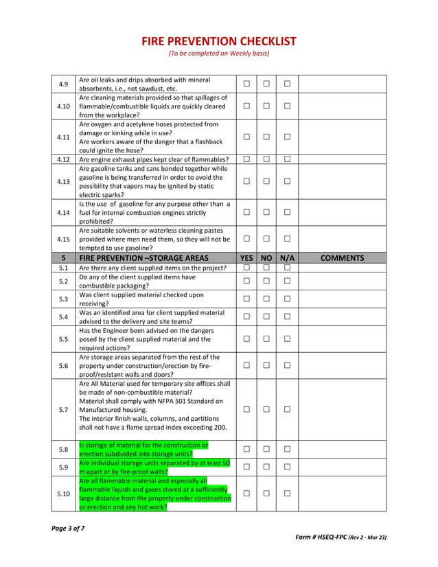 FIRE PREVENTION CHECKLIST Form HSEQ FPC Rev 2 .docx