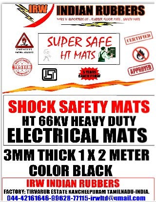 SHOCK PROOF RUBBER MATS ISI MARKED Fire proof electrical mats isi marked