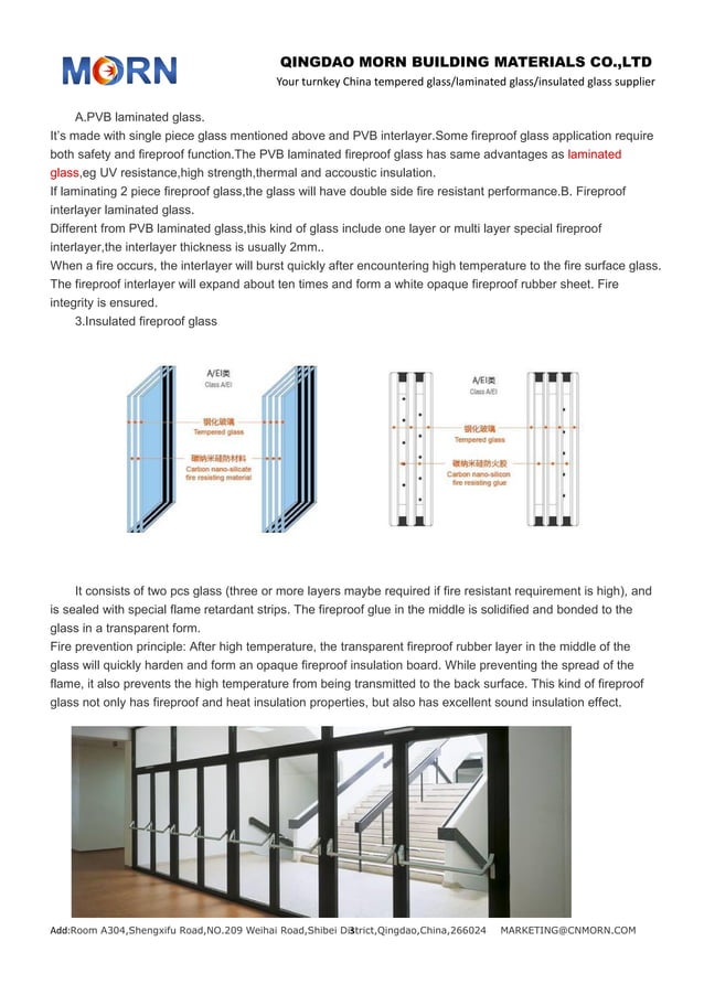 Fireproof glass types and classification | PDF