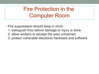 Computer Room Fire Protection fire protection and fire fighting equipments | PPT