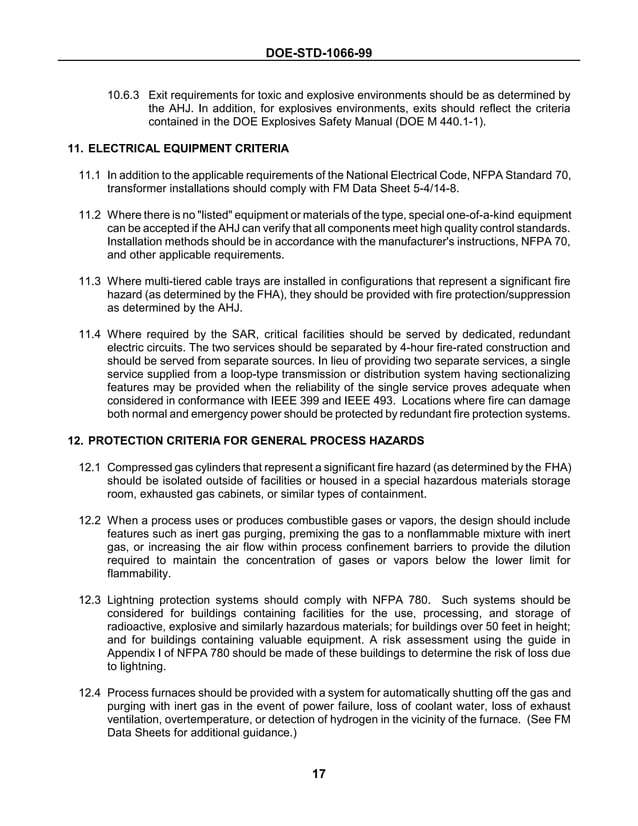 Fire Protection Design Criteria
