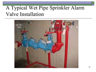 62
A Typical Wet Pipe Sprinkler Alarm
Valve Installation
 