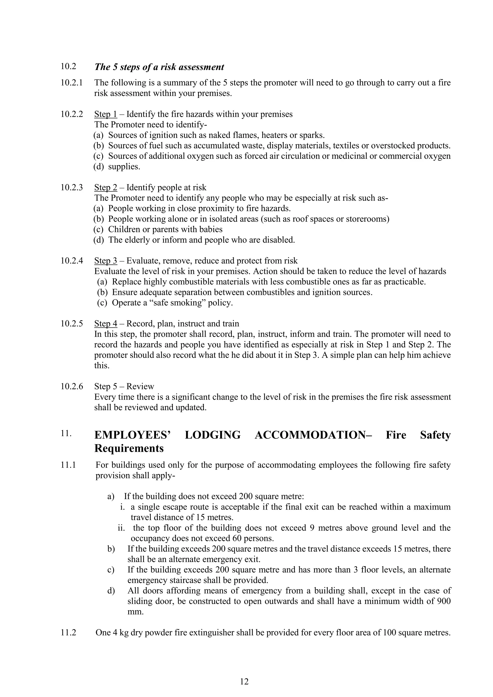 Fire regulation service sector Mauritius | PDF