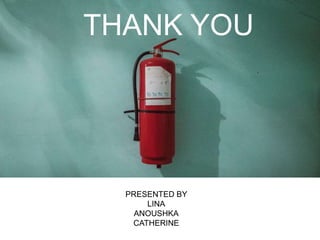 THANK YOU
PRESENTED BY
LINA
ANOUSHKA
CATHERINE
 
