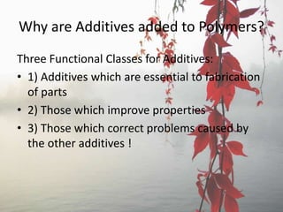 Fire retardant and environmental impact of polymer additives | PPTX