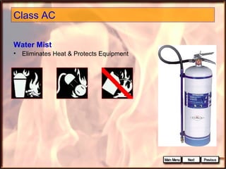 Class AC
Water Mist
•

Eliminates Heat & Protects Equipment

 
