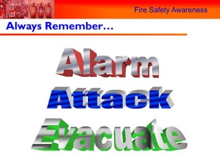 Fire Safety Awareness

Always Remember…
 