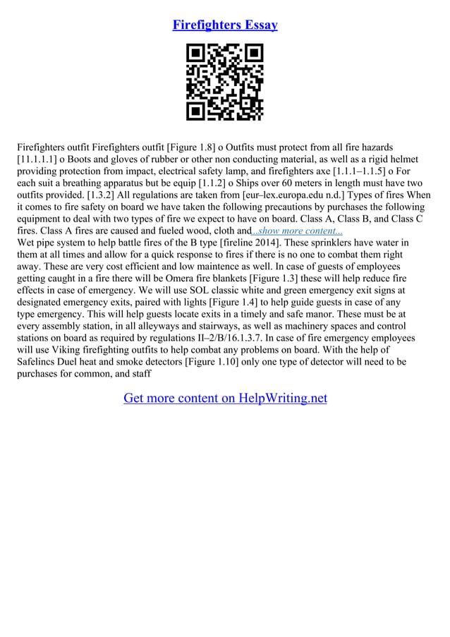 Fire Safety Essay PDF
