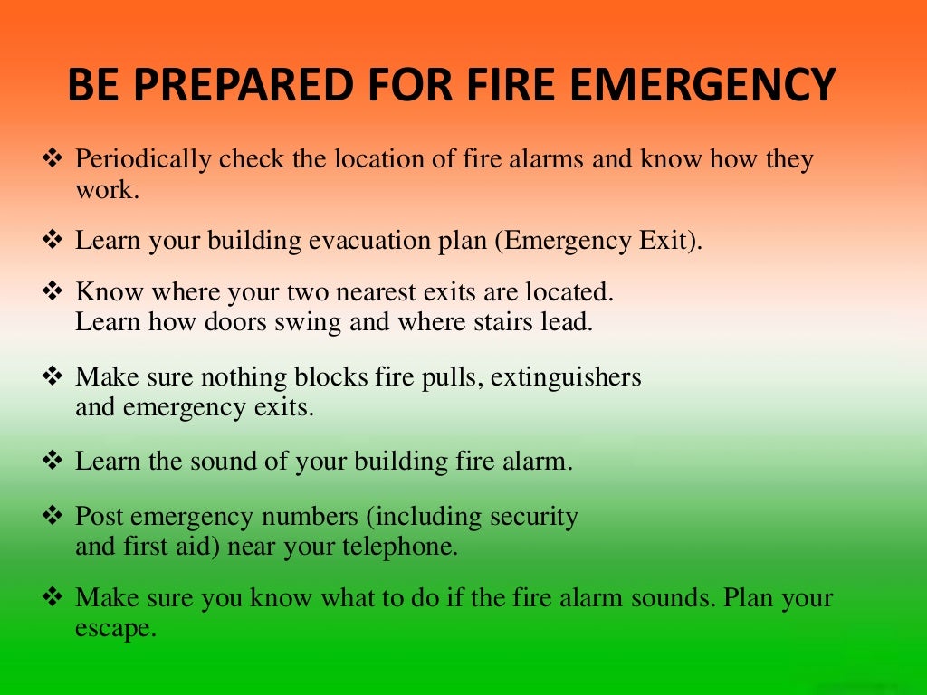 Fire safety first aid