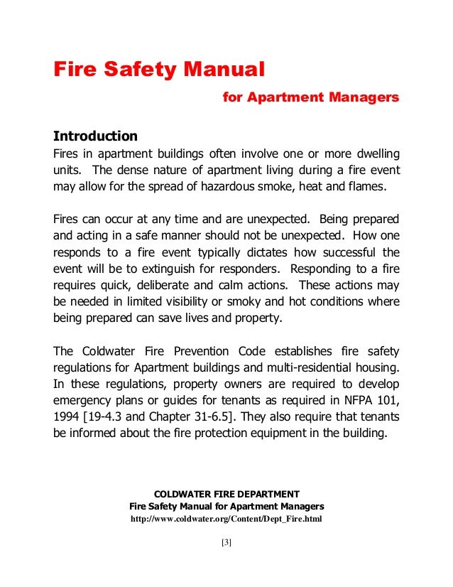 Fire safety manualforaptmgrs