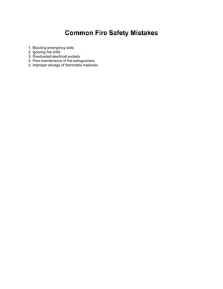 Top 10 Fire Safety Mistakes in Offices and Factories: Prevention Tips | PDF
