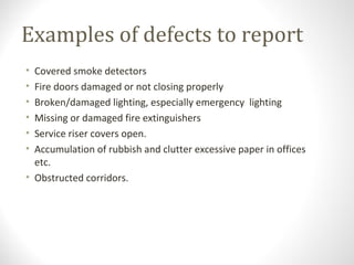 Fire Defect Fire safety unit 13 | PPT