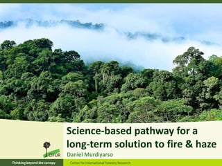 Science-based pathway for a
long-term solution to fire & haze
Daniel Murdiyarso
 