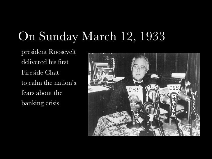 fdr fireside chats one fdr fireside chats one