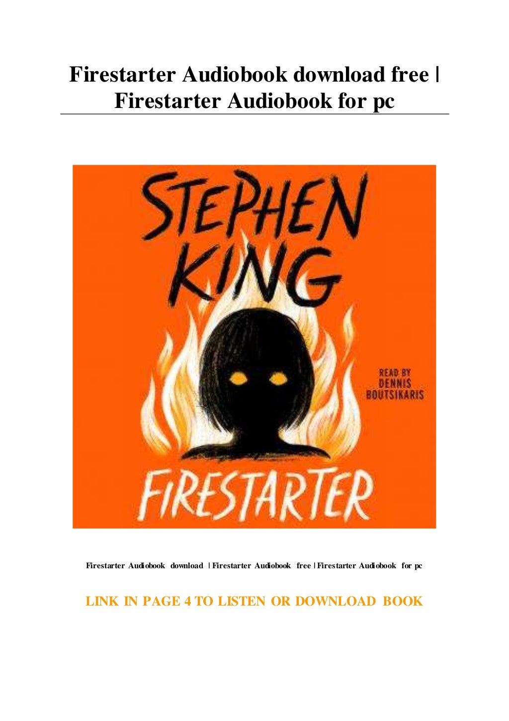 Firestarter Audiobook download free Firestarter Audiobook for pc