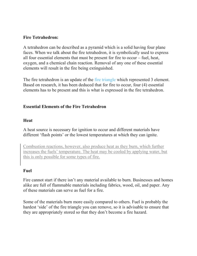 Fire tetrahedron | PDF