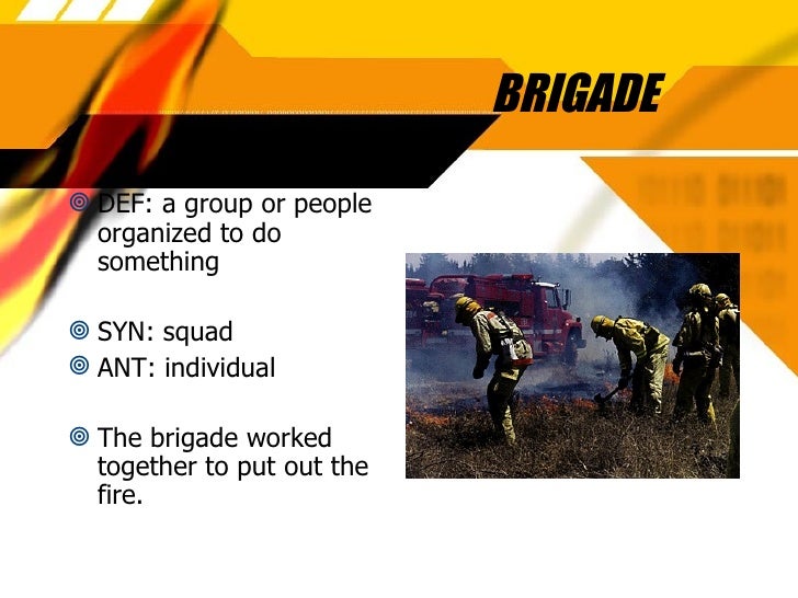 Vocabulary Words for "Fire"